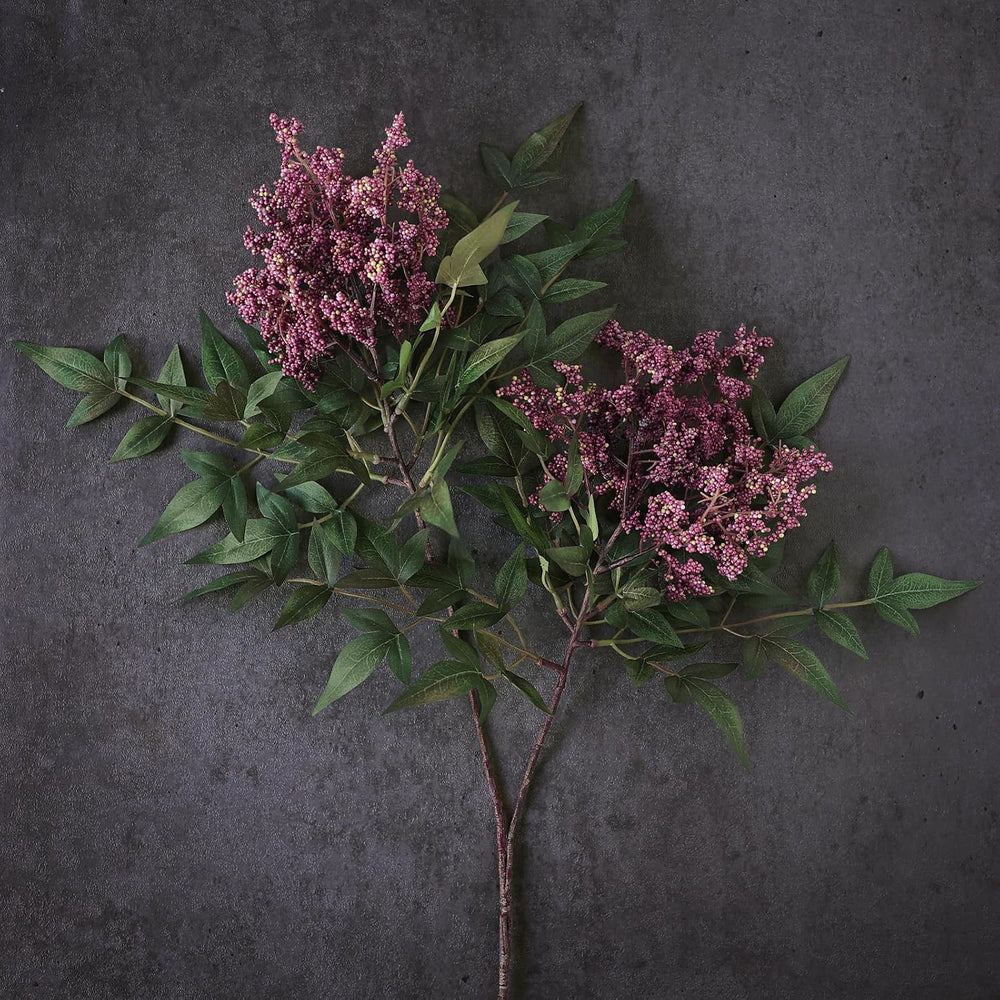 4 Pcs 36" Artificial Nandina Berry Stem, Fake Branches for Vase(Dusty Plum)