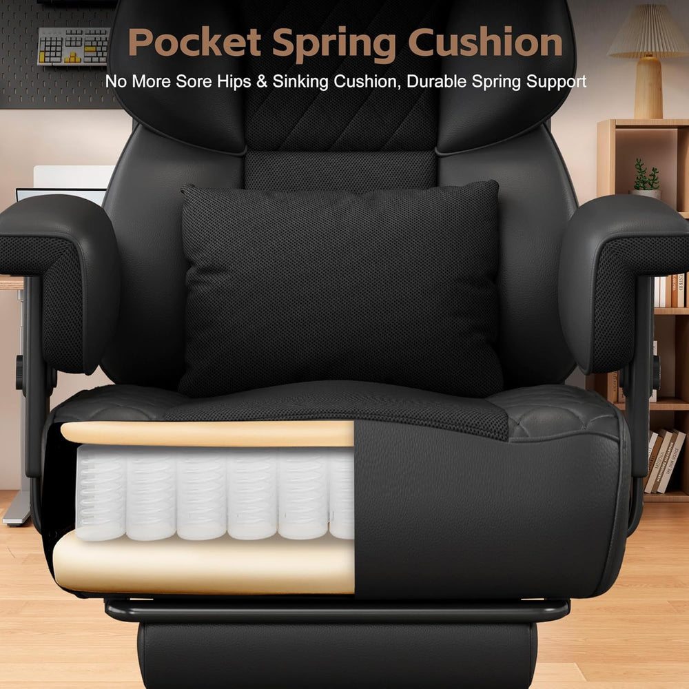 Vonesse Big and Tall Office Chair, Desk Chair with Soft Adjustable Armrests, ...