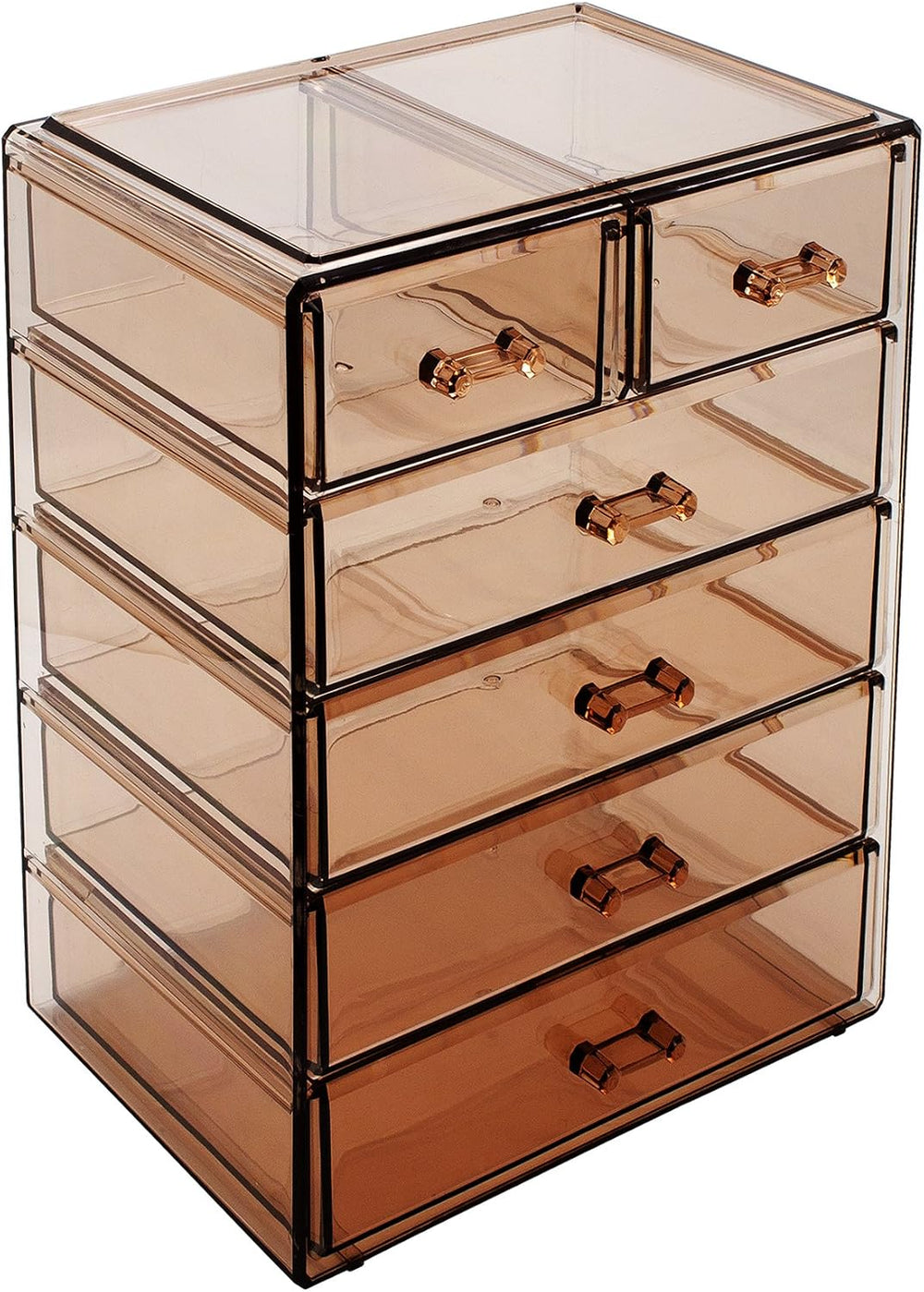 Sorbus 6-Drawer Makeup Organizer with Small & Wide Drawers (Bronze Glow)