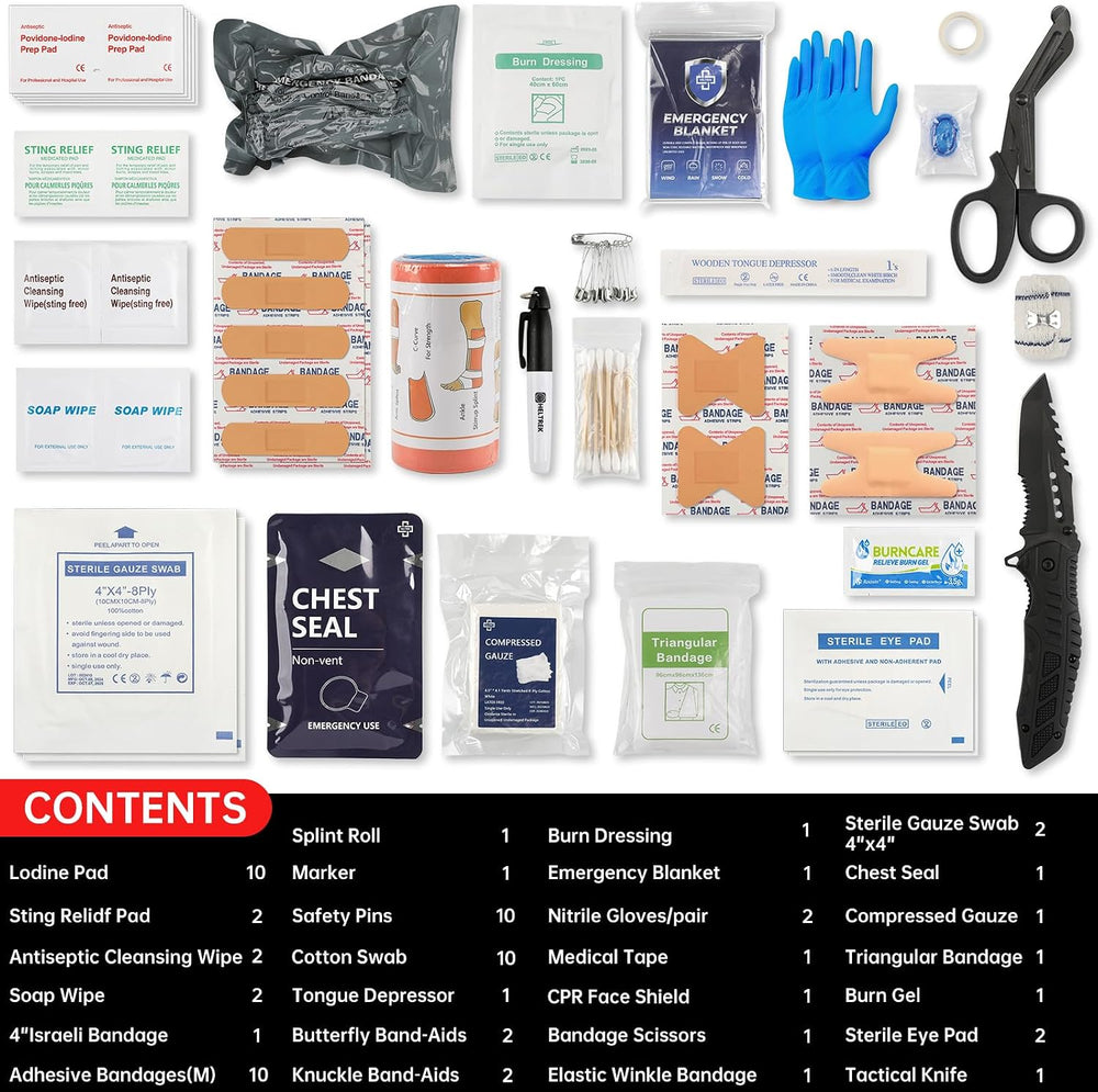 Trauma First Aid Kit, Compact Tactical IFAK Emergency Survival Kits Hemostati...