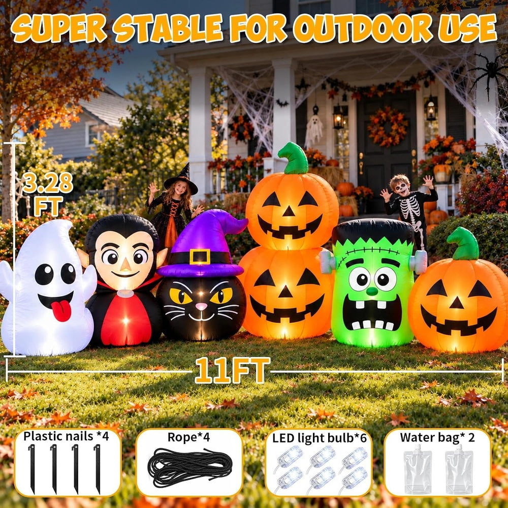 11 FT Halloween Inflatable Decorations Outdoor, Giant Blow Up Halloween Chara...
