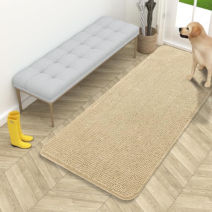 OLANLY Dog Door Mat for Muddy Paws 54x24, Absorbs Moisture and Dirt, Absorbent by OLANLY