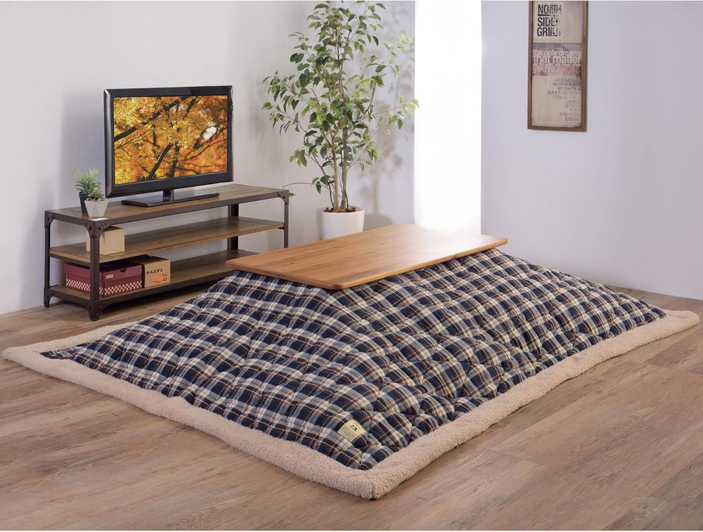 AZUMAYA Kotatsu Futon Comforter Square Shape W75 x D75 Inches, Polyester Fabr...