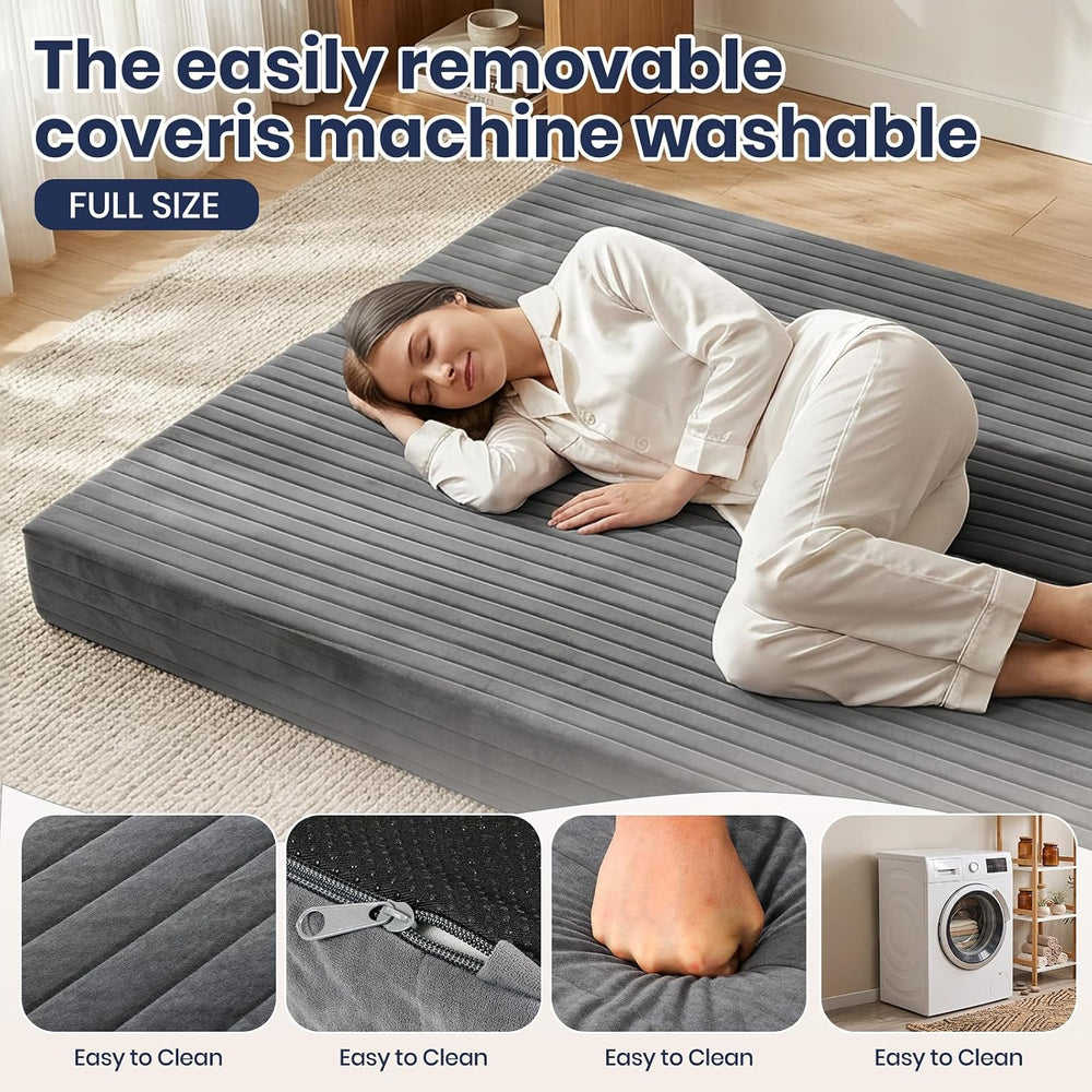 8 Inch Futon Mattress Full Size, Foldable Futon Floor Sofa Bed for Home,Guest...