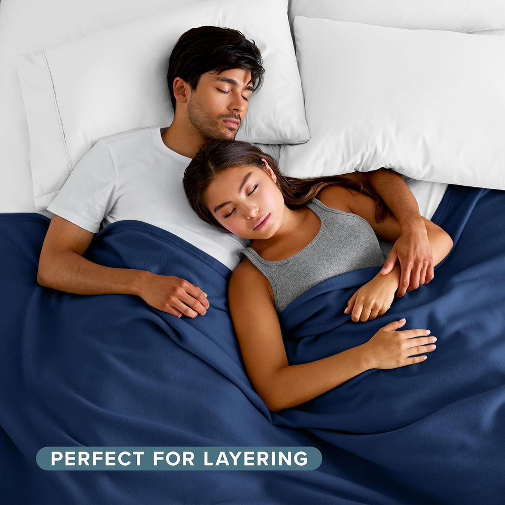 Bare Home Polar Fleece Blanket (Twin/Twin XL, Dark Blue)