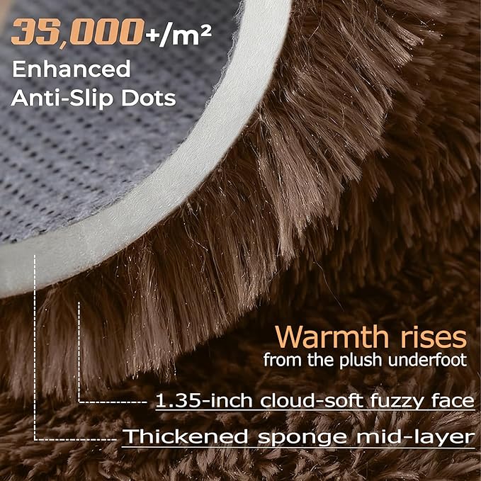 8x10 Area Rugs for Living Room: Fluffy Shag Soft Washable Rug Large Fuzzy Plush - Image 4