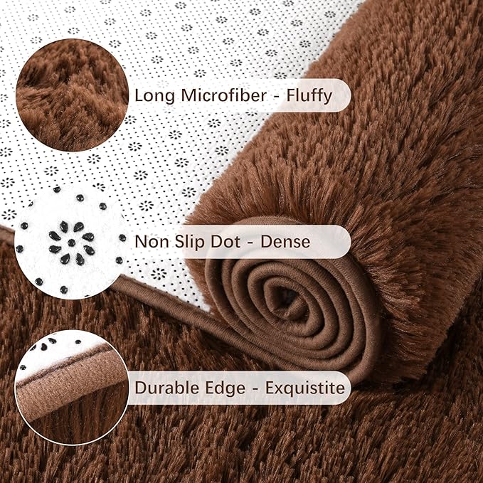 Chicrug Soft Runner Rug for Bedroom Living Room Plush Fluffy Rug 2x10 Feet - Image 4