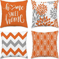 Hexagram Geometric Orange Pillow Covers 16x16 Set of 4, Decorative Outdoor Boho by Hexagram