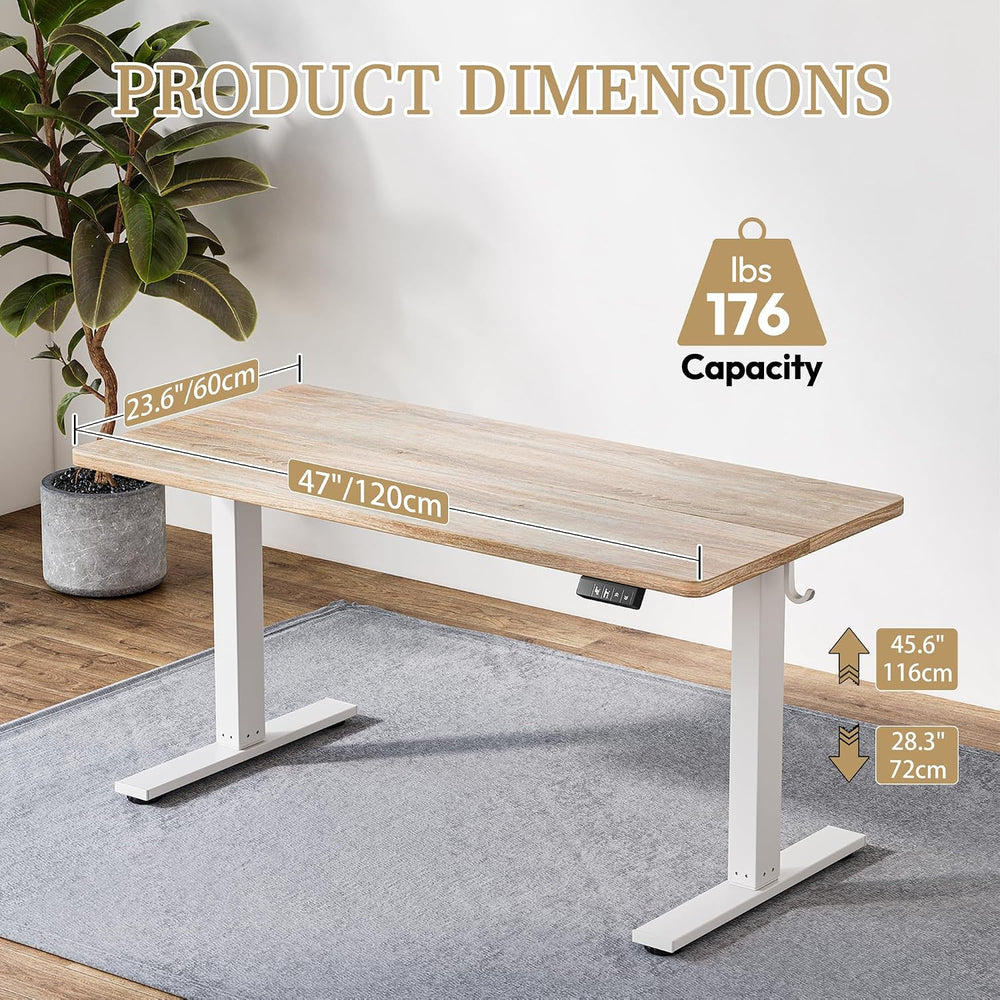 TIQLAB Electric Adjustable Sewing Table, 47"x24" Workbench Adjustab...