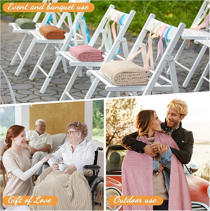 Buryeah 12 Pcs Flannel Throw Blanket Bulk 50 x 60 in Sleepover Blanket Outdoor - Image 5
