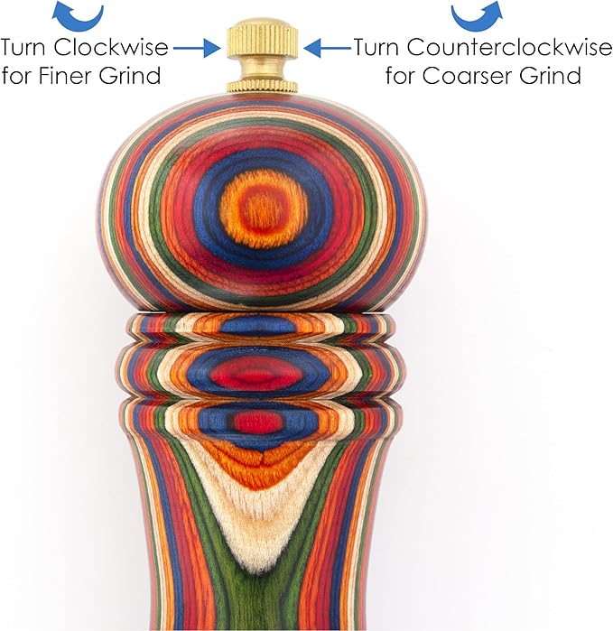 Baltique Marrakesh Pepper Grinder – 8 Inch Colorful Wooden Pepper Mill - Image 5