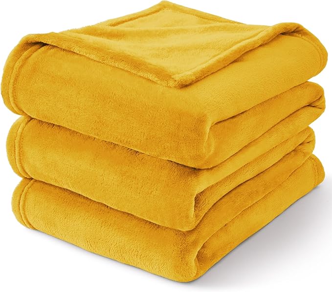 BEDELITE Fleece Blanket Yellow Throw Blanket - Image 8
