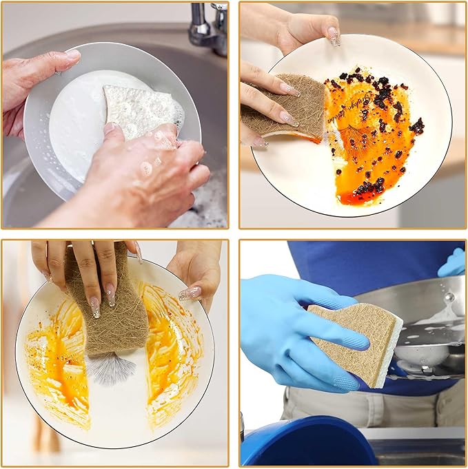 18 Pack Natural Kitchen Sponges, Biodegradable & Compostable | Non-Scratch - Image 7