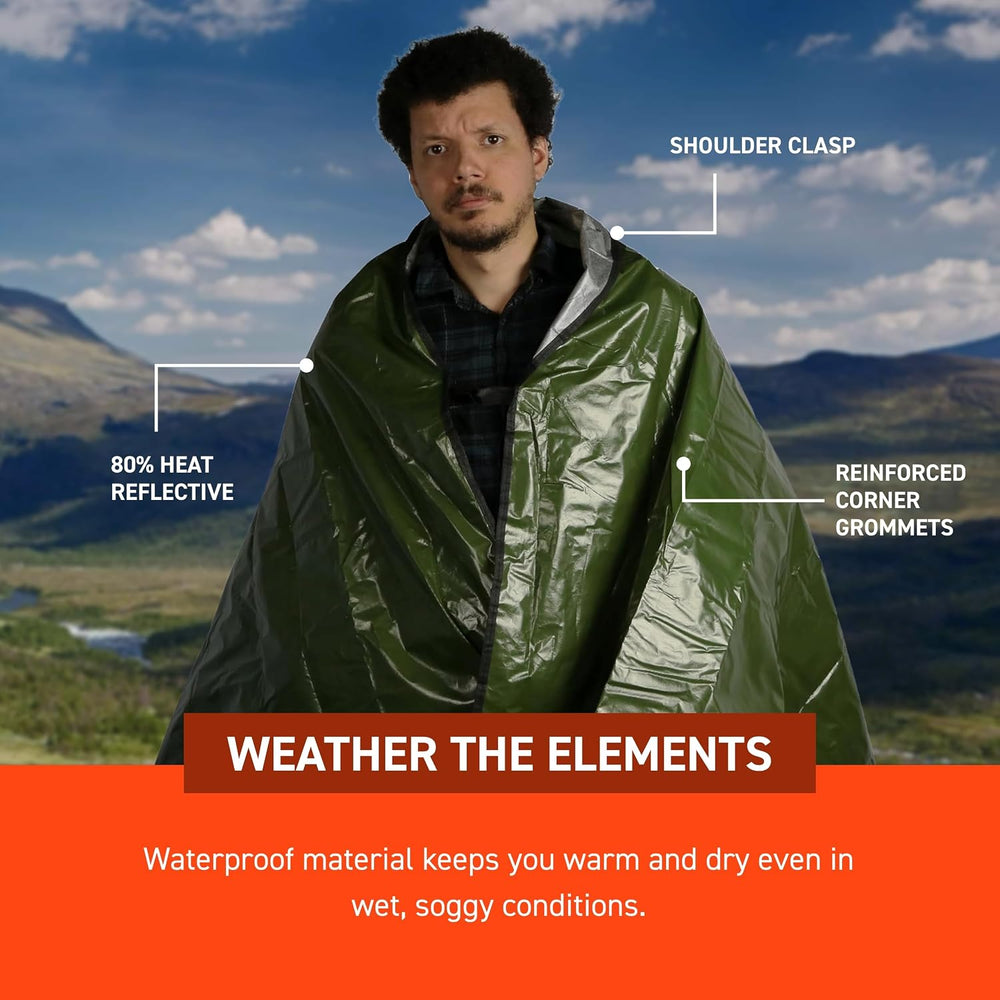 SOL Sport Utility Blanket, Reflects 80% Body Heat, Green, 83" x 60"