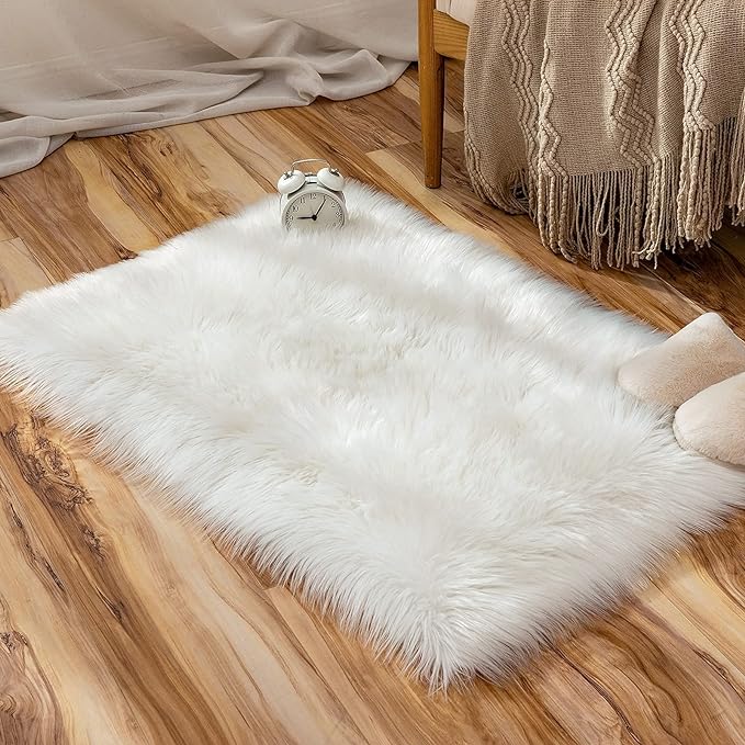 MIULEE Fluffy Rug Soft Shaggy Faux Fur Area Rug Luxury Plush Rectangle Carpet by MIULEE