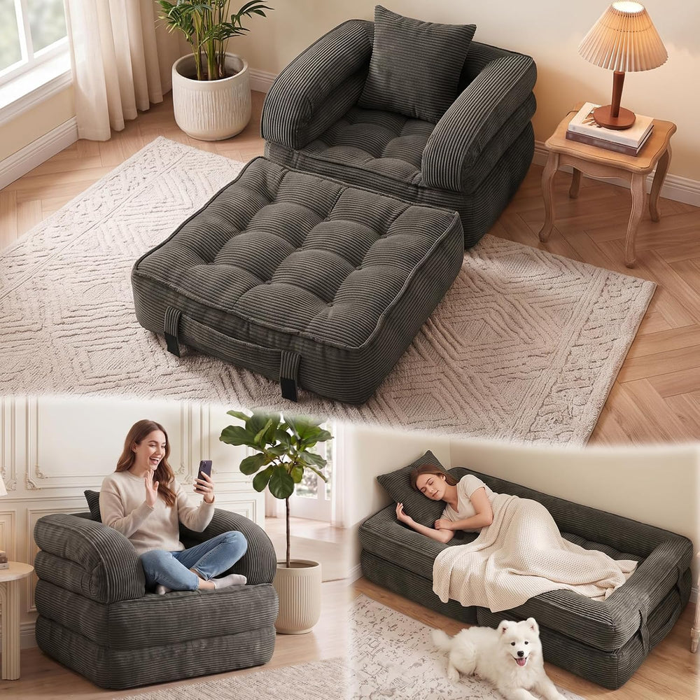 Convertible Sofa Bed, Boneless Sleeper Chair Bed for Living Room