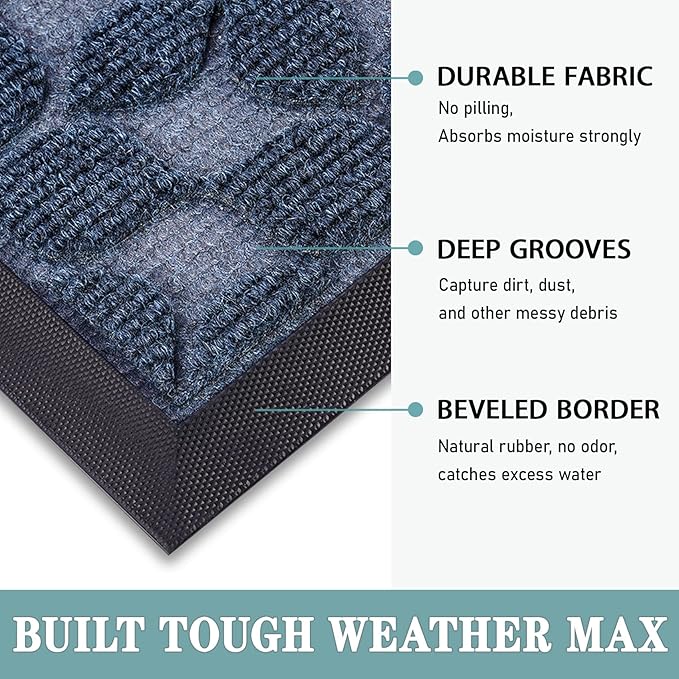 Bulijojo Sturdy Front Entrance Doormats, Durable Heavy Duty Welcome Mat - Image 3