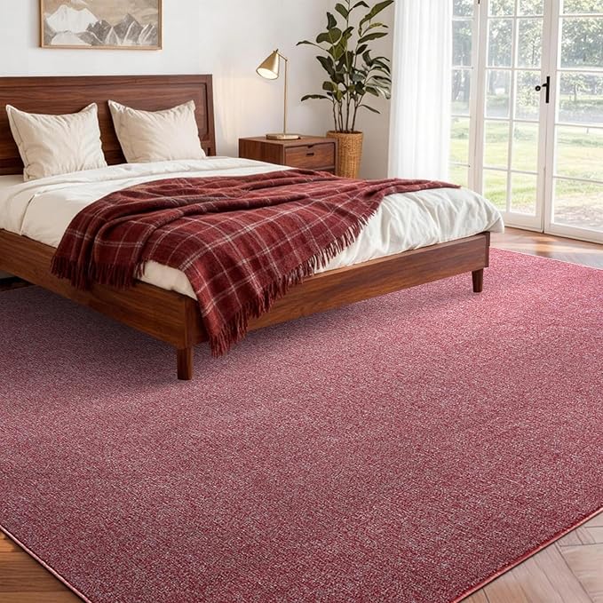 FinRèc 5x7 Washable Area Rugs for Bedroom Living Room, Low Pile Thin Rug Solid - Image 2
