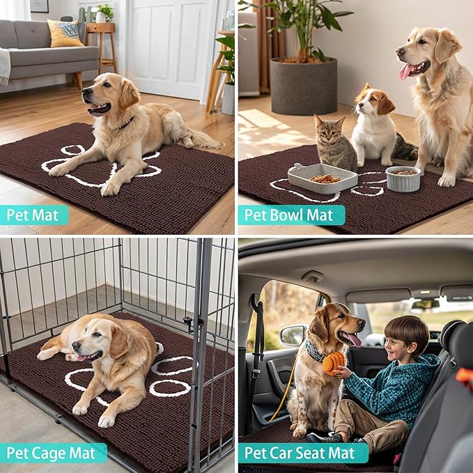 Smiry Dog Door Mat for Muddy Paws, Absorbent Dirt Trapper Non Slip Quick Dry - Image 8