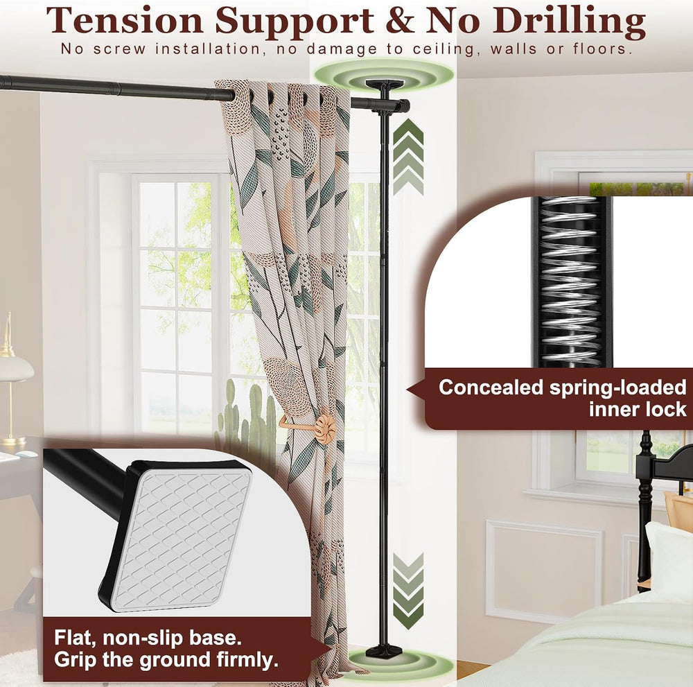Goovilla Room Divider for Room Separation, 4-10ft(H) 28-114inch(W), Black