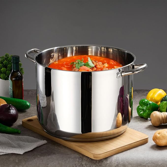 Stainless Steel Large Stock Pot, LIANYU 24 QT Heavy Duty Stockpot - Image 2