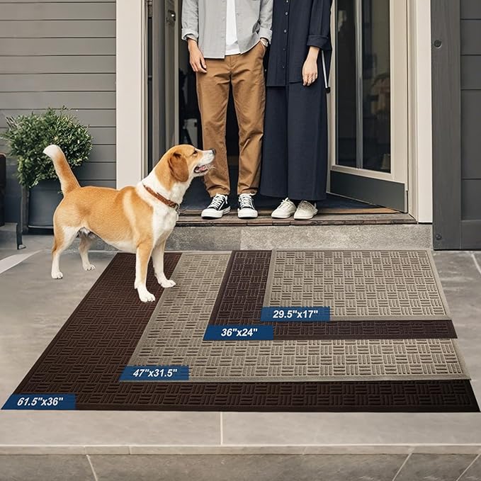 Mibao Front Door Mat Indoor Outdoor Entrance, Dirt Trapping Waterproof - Image 6