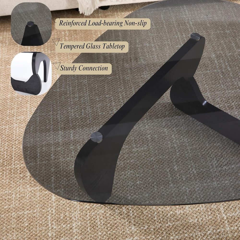 LukeAlon Black Grey Modern Triangle Coffee Table
