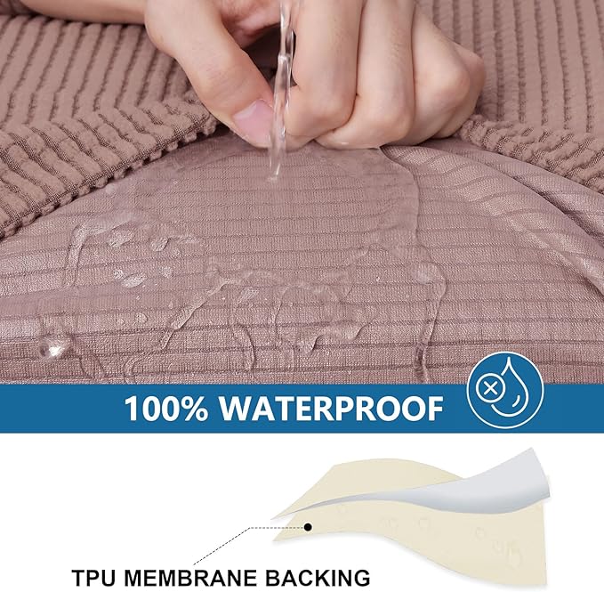 hyha Waterproof Sectional Couch Covers, Non Slip Sofa Couch Cushion Covers L - Image 3