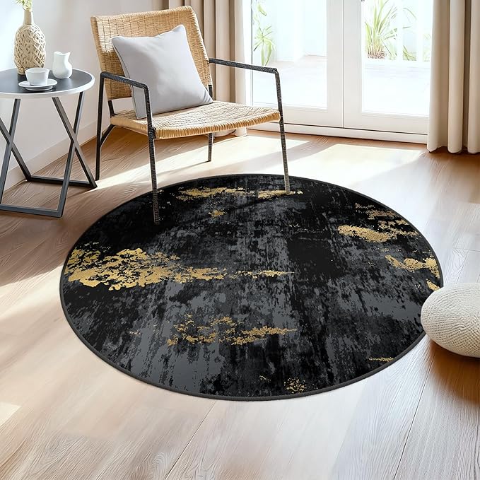 Washable Area Rugs 4ft Non-Slip Modern Abstract Soft