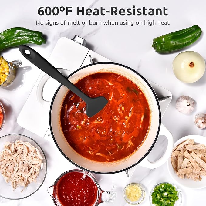 Heat Resistant Silicone Large Spatula: U-Taste 600ºF High Heat Flexible 11.38in - Image 3