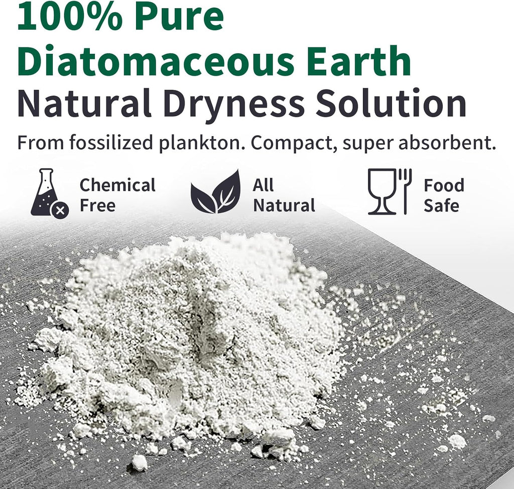 Extra Large Stone Bath Mat, Diatomaceous Earth Mat, 31.5"x19.7" | Super Absorbent, Modern Quick Drying Diatomite Bathmats, Non-Slip Base, Easy Clean for Shower Floor & Bathroom (White)