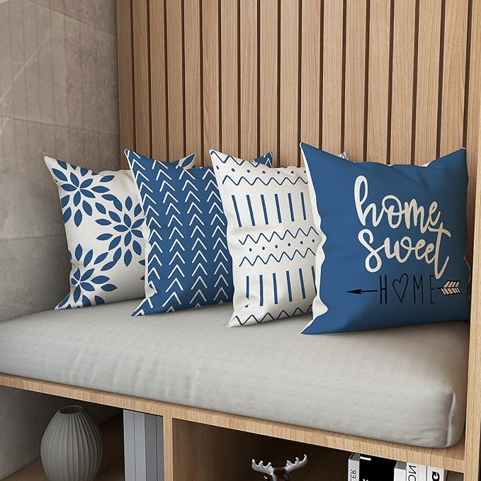 YCOLL Pillow Covers 22x22 Set of 4, Modern Sofa Throw Pillow Cover, Decorative - Image 2