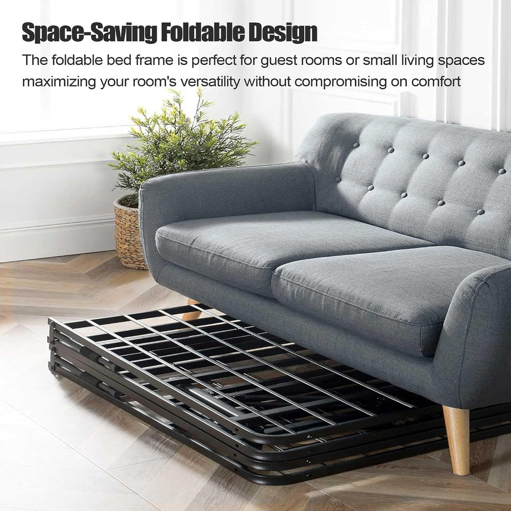 ZIYOO Heavy Duty Full Size Folding Bed Frame, 14 Inch High Metal Platform Dou...