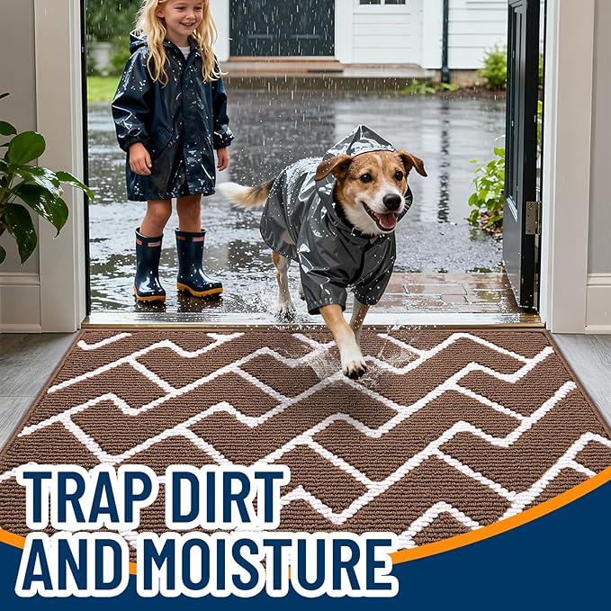 OLANLY Front Door Mat, Non-Slip Rubber Backing, Dirt Resistant and Absorbent - Image 2