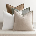 MIULEE Neutral Linen Pillow Covers Pack of 4 Decorative Natural Solid Throw by MIULEE