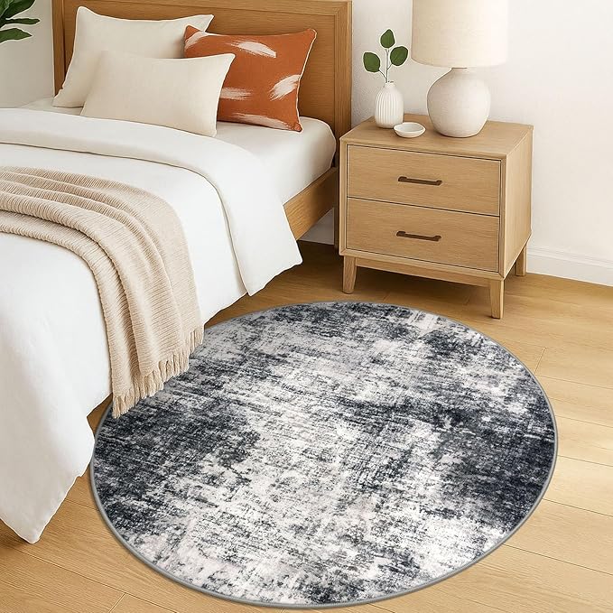 IOHOUZE Round Area Rug 5 Ft Circle Entryway Rugs Round Washable Door Mat Indoor - Image 8