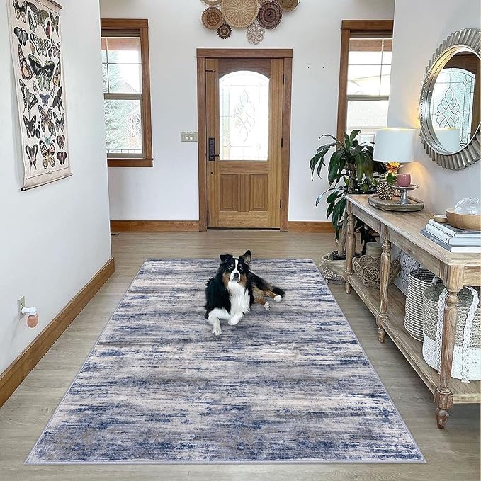 KOZYFLY Washable Area Rug 5x7 Modern Ombre Living Room Thin Area Rug Non-Slip - Image 7