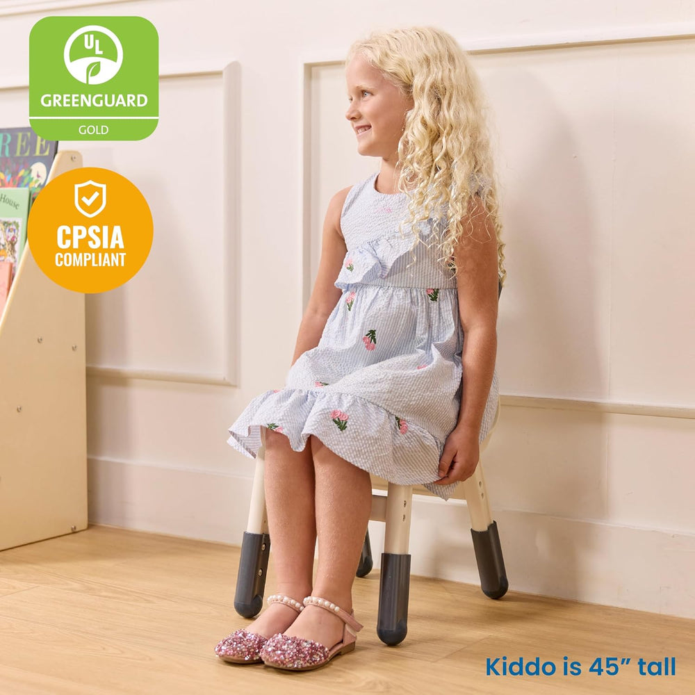 ECR4Kids Classroom Adjustable Chair, Flexible Seating, Grey, 2-Pack
