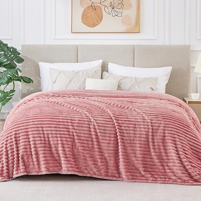 BEDELITE Fleece Blanket Queen Size – 3D Ribbed Jacquard Soft and Warm - Image 6