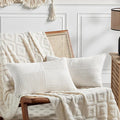 Fancy Homi 2 Packs Cream White Long Lumbar Decorative Throw Pillow Covers 12x24 by Fancy+Homi