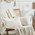 Fancy Homi 2 Packs Cream White Lumbar Decorative Throw Pillow Covers 14x22 Inch by Fancy+Homi