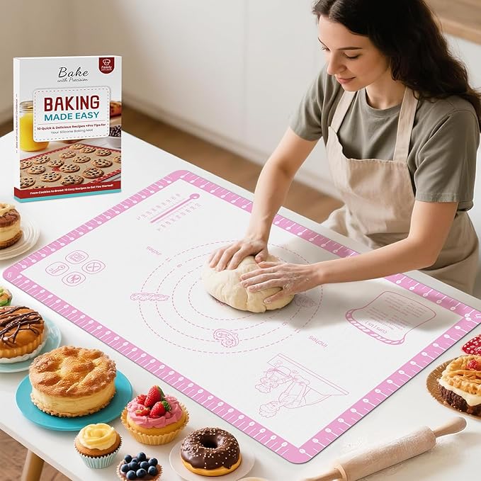 Silicone Baking Mat with 10 Recipes, Non Stick Silicone Mat by Bredominant