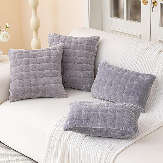 Velvet Throw Pillow Covers 12×20 Inch Decorative Pillows Cover Neutral Soft - Image 2