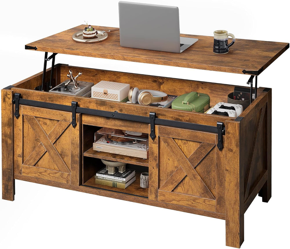 WLIVE Coffee Table with Storage Brown, 47.2" Lift Top for Living Room Home