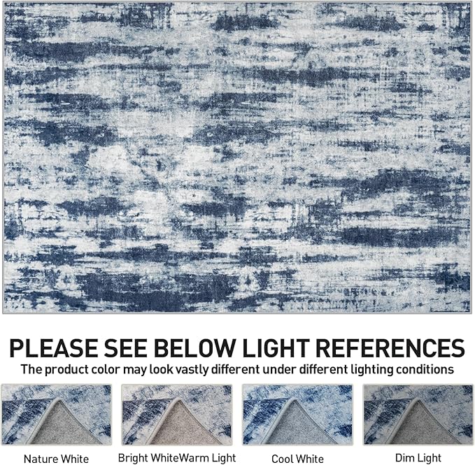 4x6 Area Rugs Washable Rug: Modern Abstract Living Room Rug Soft Anti-Skid Thin - Image 7