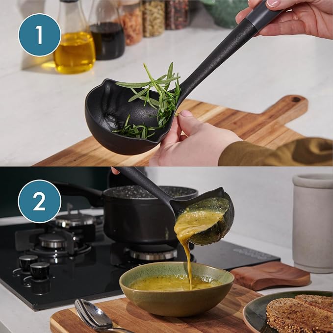 Culinare Soup Ladle with Dual Pouring Spouts & Herb Stripper – Heat-Resistant - Image 11