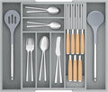 TIOPGHAD Bamboo-Silverware-Drawer-Organizer-Kitchen, Expandable Utensil Holder by TIOPGHAD