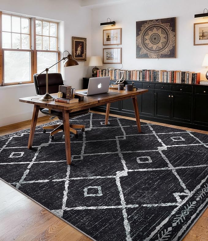 YIHOUSE Moroccan Area Rugs for Living Room 5x7, Western Geometric Soft Low-Pile - Image 9