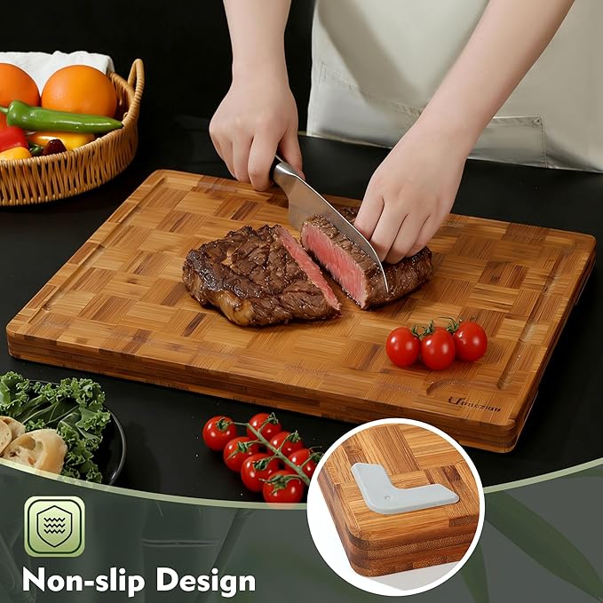 Extra Large Bamboo Cutting Boards, Non-Toxic & Durable - Image 3