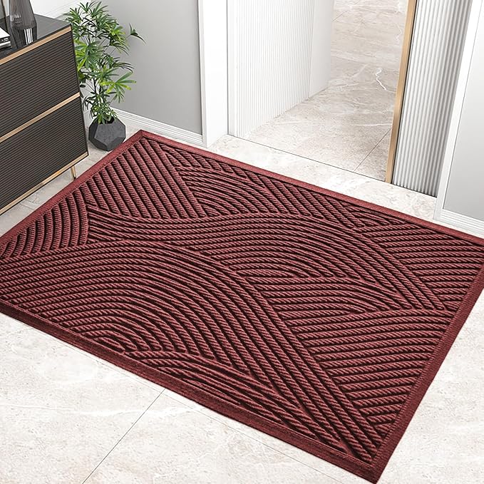 HIYARD Sturdy Front Door Mat, Absorbent Muddy Dirt Resist Welcome Door Mats by HIYARD